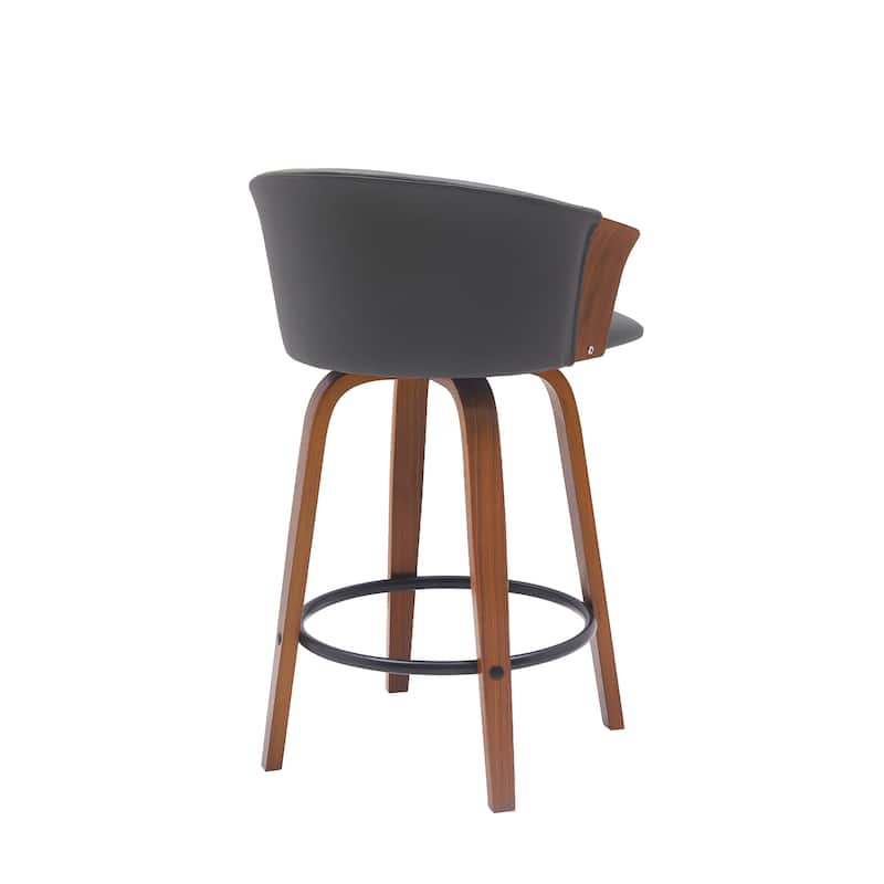 Diana Upholstered Wood Bar or Counter Height Swivel Stool