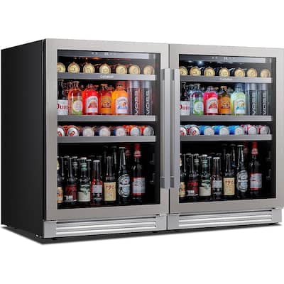 TWO Beverage Cooler 280 Can Beverage Center Refrigerators (Set of 2x24inch) - 48 inch