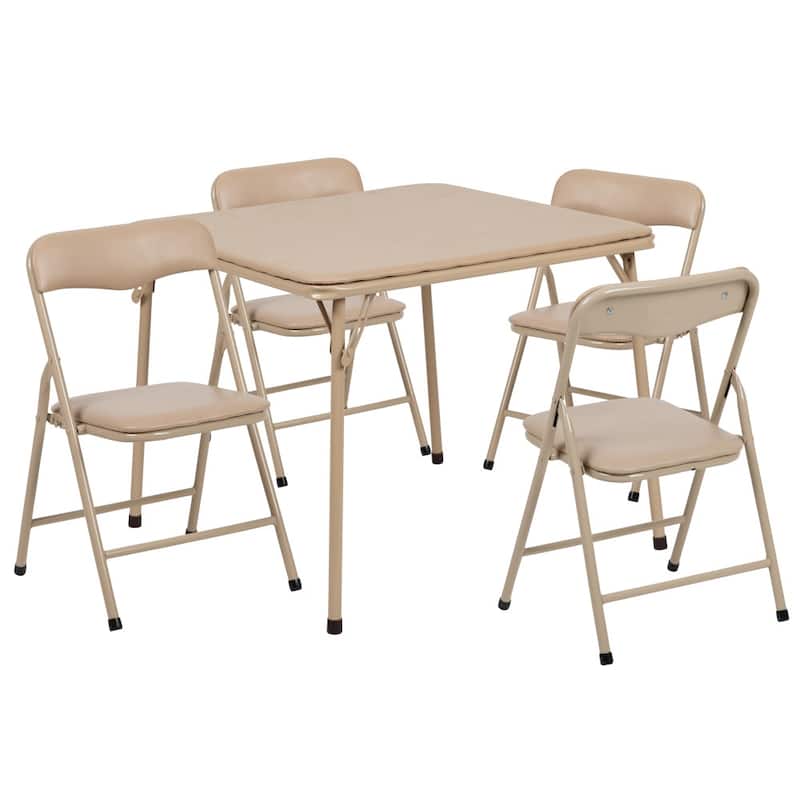 Kids 5-Piece Classroom Folding Table and Chairs Set