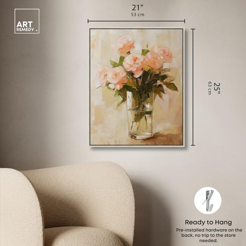 Soft Pink Blooms Canvas by Art Remedy