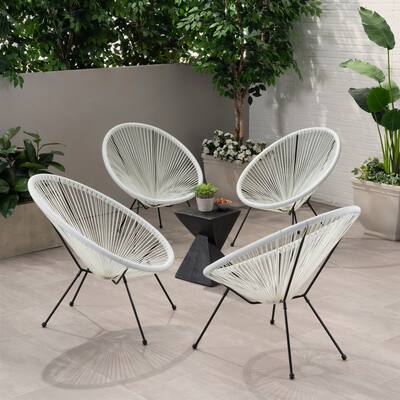 Anson Outdoor Steel/ PE Rattan Hammock Weave Chair (Set of 4) by Christopher Knight Home