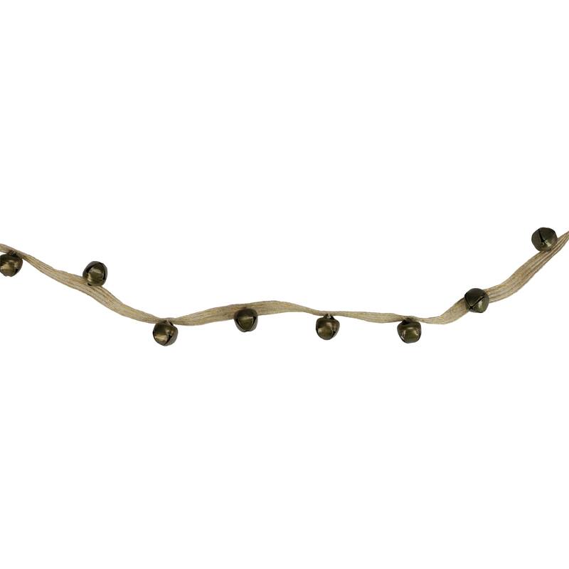 6.5" Brown Jingle Bell Artificial Christmas Garland - Unlit