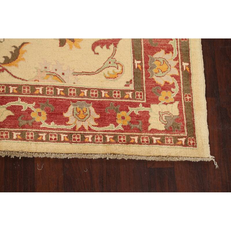 Floral Traditional Chobi Oriental Area Rug Hand-knotted Wool Carpet - 6'8" x 9'4"