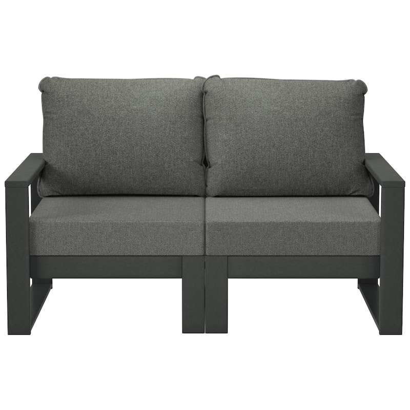 Endless Outdoor Patio Love Seat with Gray Frame - Gray/Gray