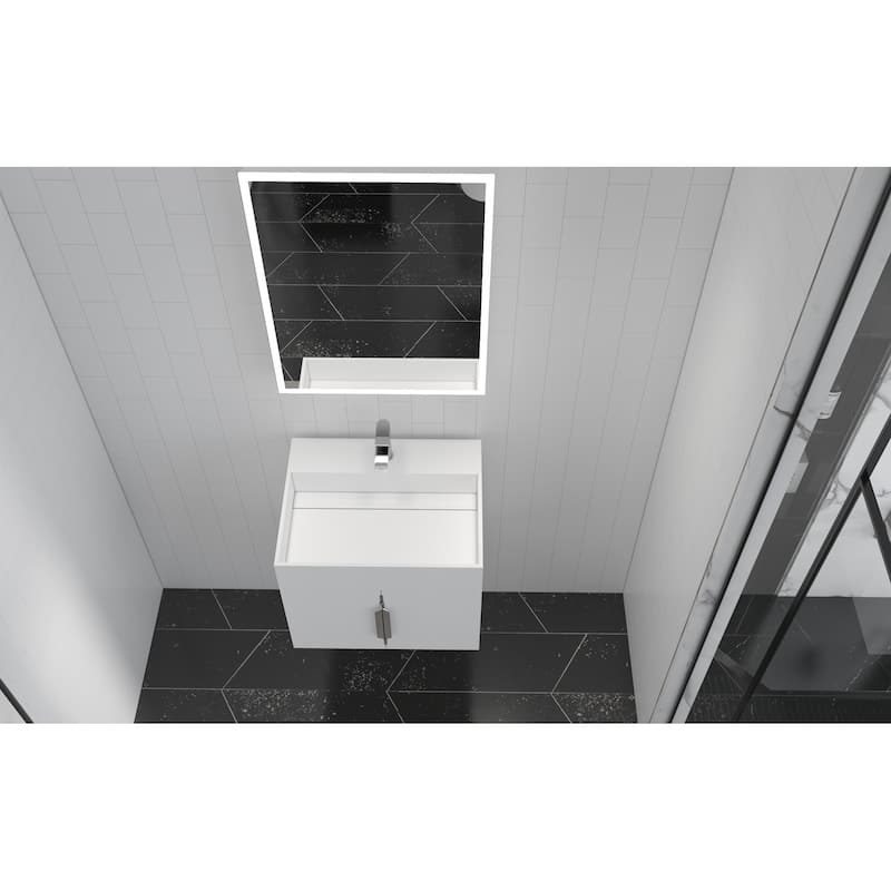 Amazon 24" Wall Mounted Bathroom Vanity Set w/ White Top