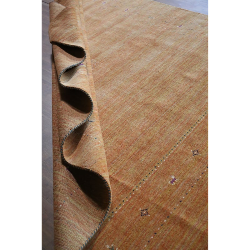 Hand Knotted Oriental 100% Wool Carpet Tribal Tribal Oranges & Rust Gabbeh Area Rug - 9' 9'' X 8' 1''