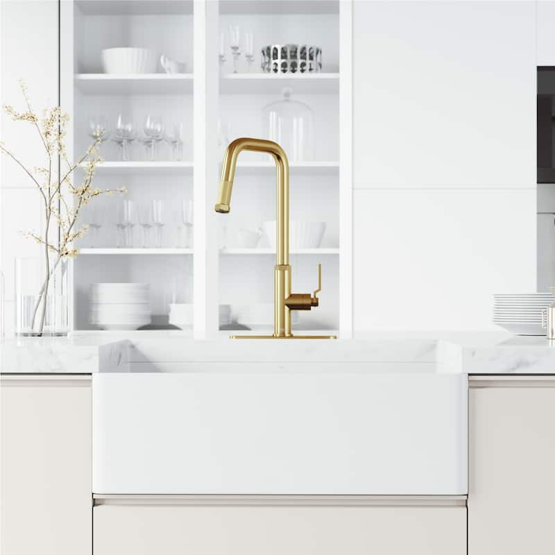 VIGO Hart Angular 18" H Single Handle Pull-Down Kitchen Faucet