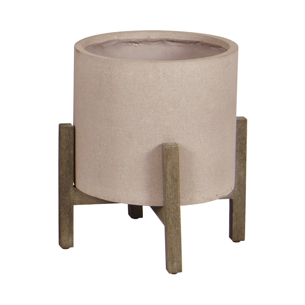 Bailey Round Standing Pot Small, Brown Stone