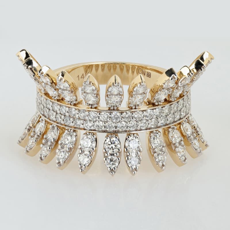 Miadora 2 2/5ct TDW Diamond Fashion Ring in 14k Yellow Gold