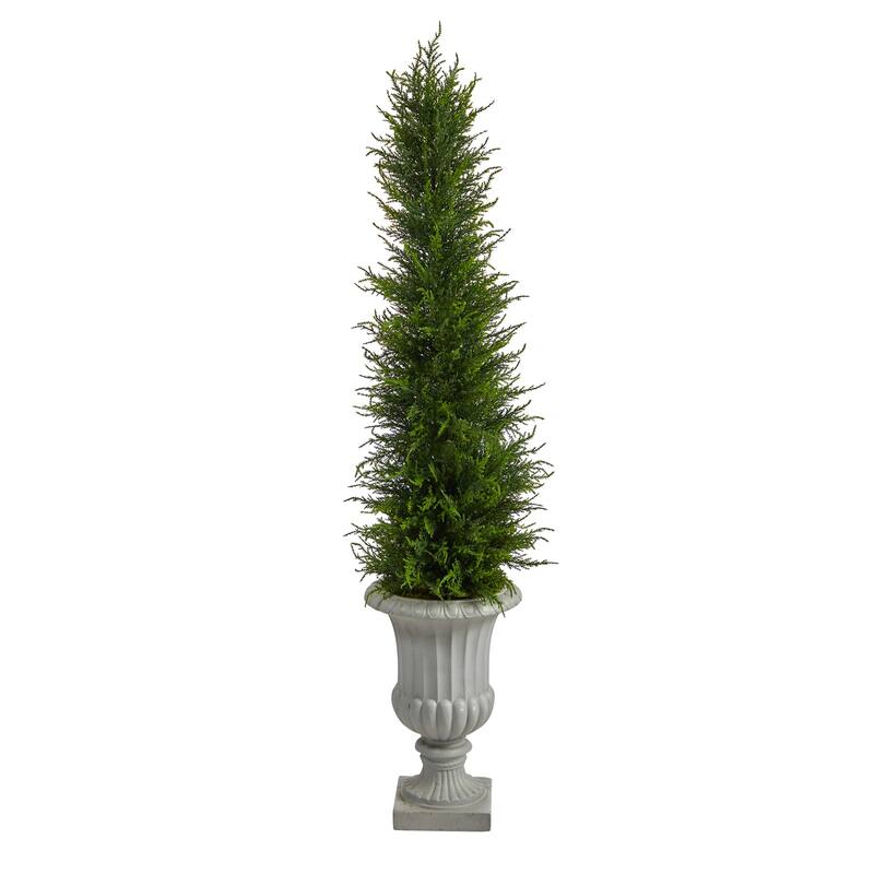 Nordic Artificial Tree with Urn - 4.5ft Indoor Outdoor Decorative Tree - Green - 31-40 Inches