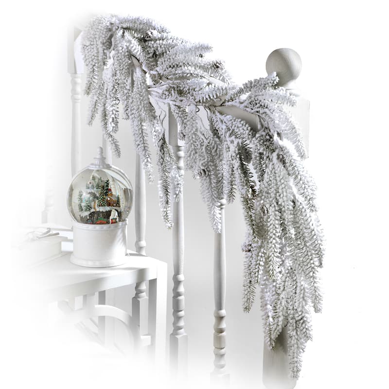 48" Flocked Weeping Noble Fir Garland