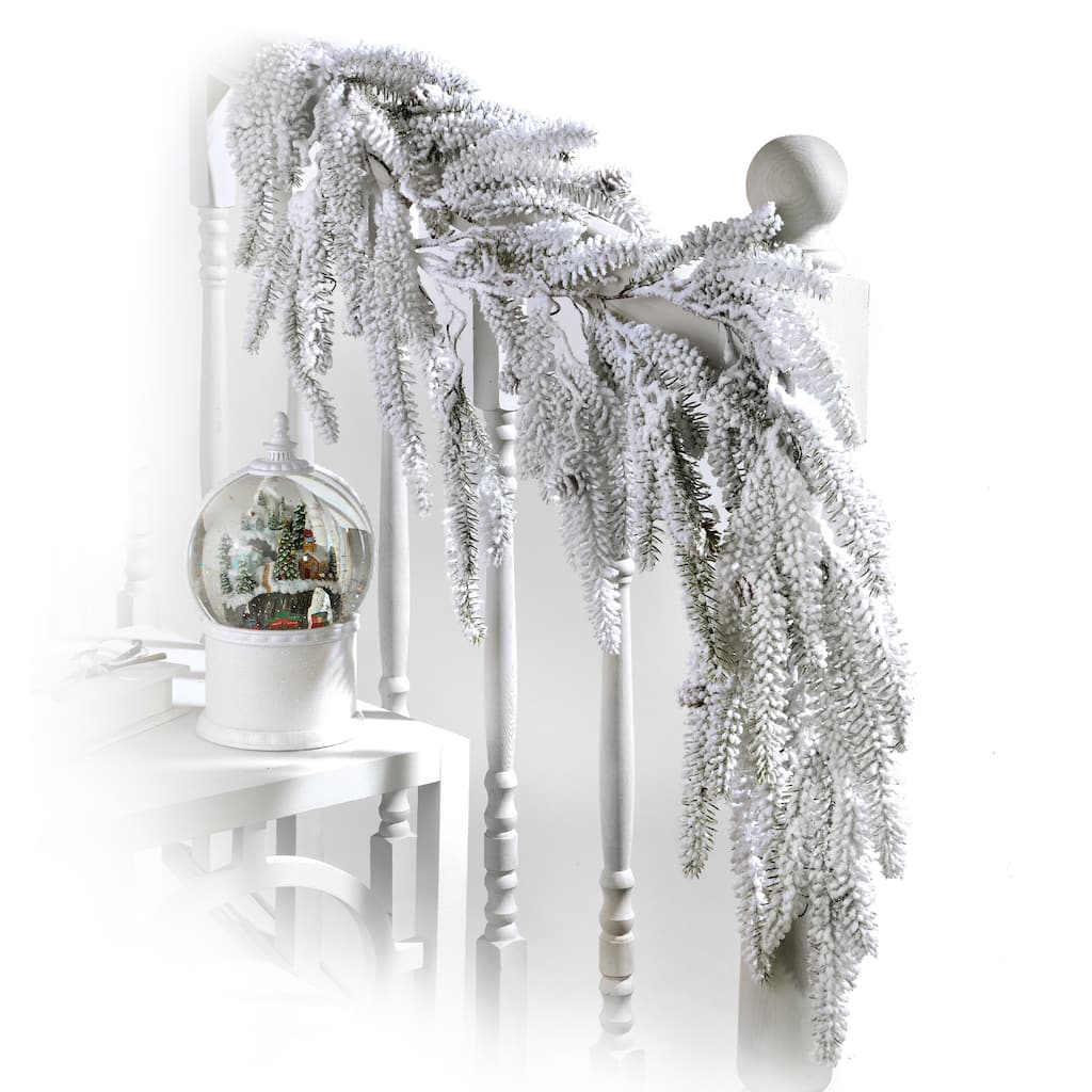 48" Flocked Weeping Noble Fir Garland