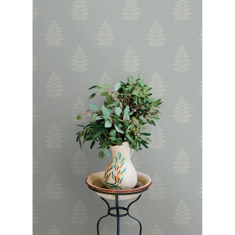 Chesapeake Frond Light Blue Leaf Wallpaper