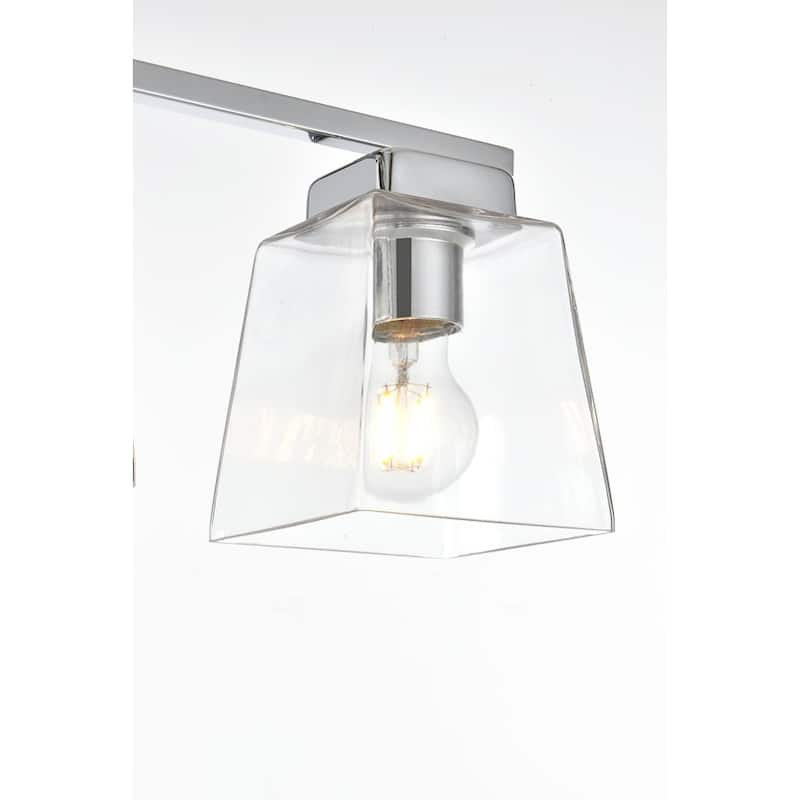 Merlin 1 Light Black and Clear Bath Sconce