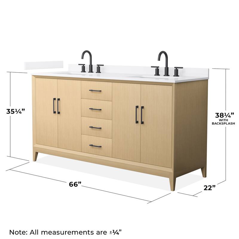Wyndham Collection WCH7575-66D-QTZ-US3MXX Janna 66" Free Standing