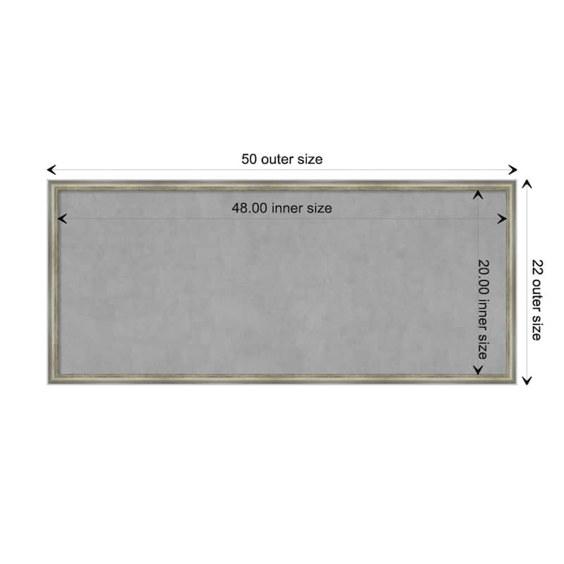 Amanti Art Salon Scoop Silver Framed Magnetic Board - Board Size 48x20