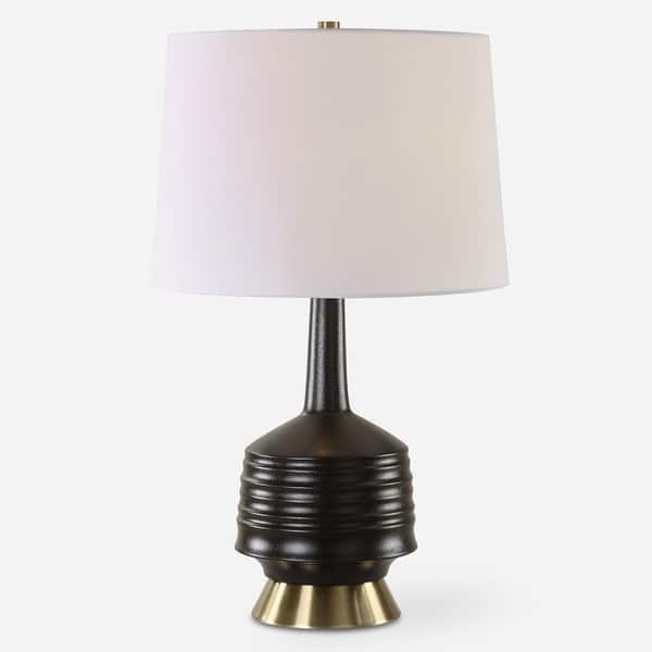 slide 2 of 8, Uttermost Foster Black Glaze Table Lamp - 26'' H X 16'' W X 16'' D