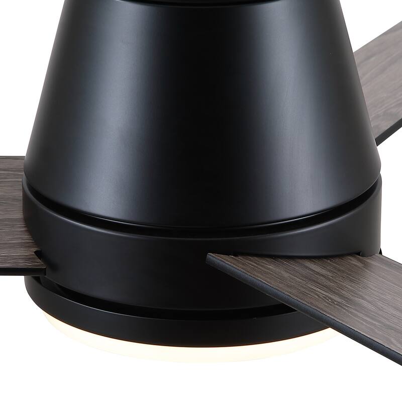 YUHAO AeroLite 48 in. Indoor White Low Profile Standard Ceiling Fan with Bright White Integrated LED Light Kit, Remote Included