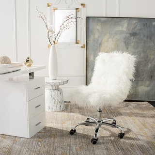 SAFAVIEH Whitney Faux Sheepskin Adjustable Office Chair - 26.4" x 26" x 31.1"