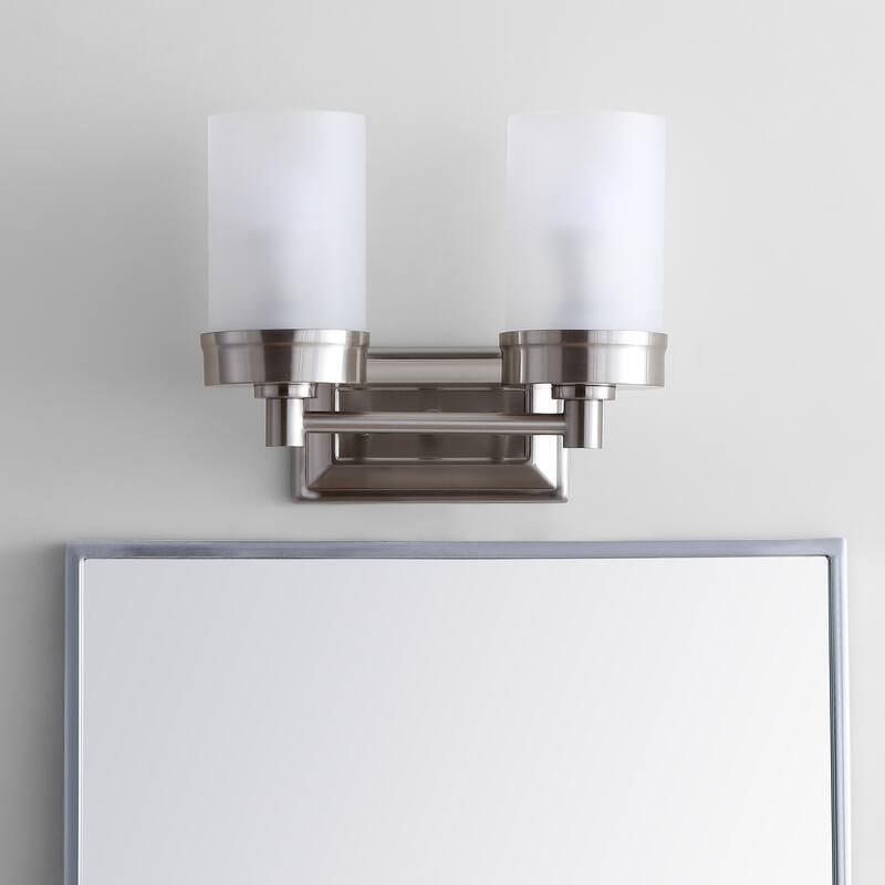 SAFAVIEH Lighting Gresa Two Light Sconce - Nickel - 12"x6"x9.5" - 12Wx6Dx10H