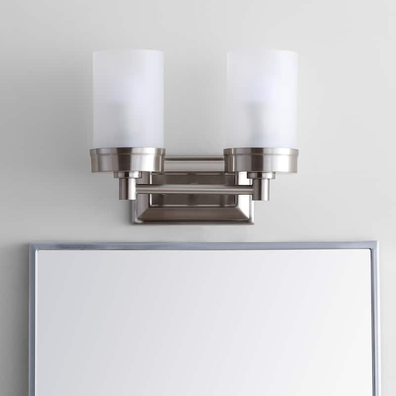 SAFAVIEH Lighting Kylan Two Light Sconce - Nickel - 12"x6"x9.5"