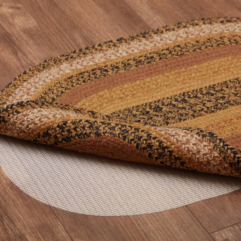 Kettle Grove Jute Rug Oval w/ Pad 20x30 - 20" x 30" - 20" x 30" - Black