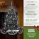 Christmas Time 75-In. Musical Snowy Indoor Holiday Decor, Black Christmas Tree with Black Umbrella Base