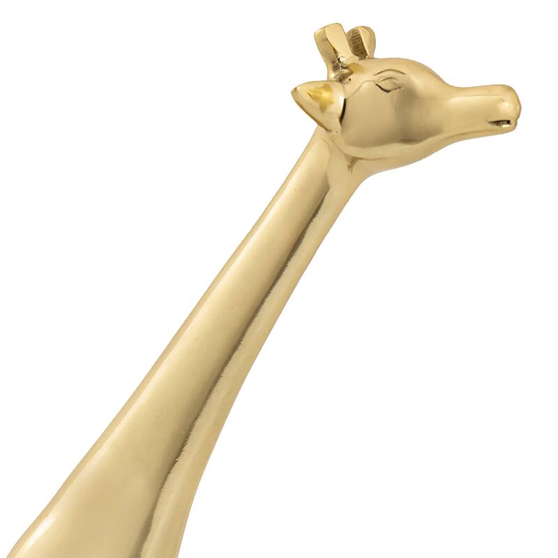 Elk Home Brass Giraffe Polished Brass Metal Sculpture