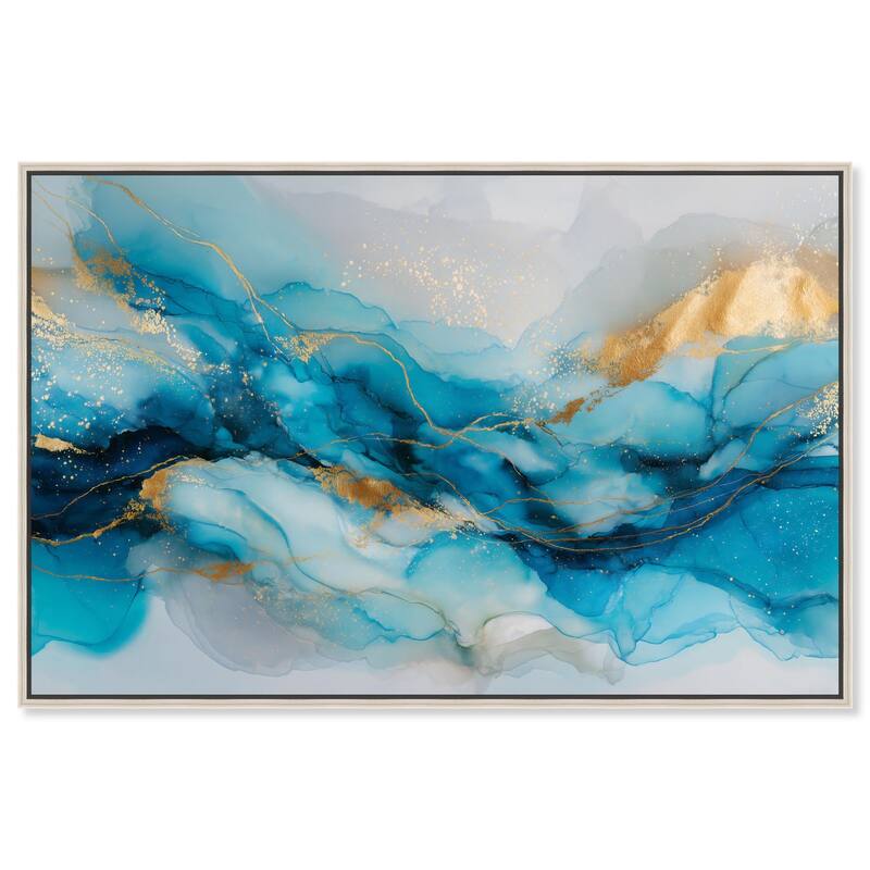 Ethereal Blue and Gold Canvas by Art Remedy - Silver - 30" x 20"