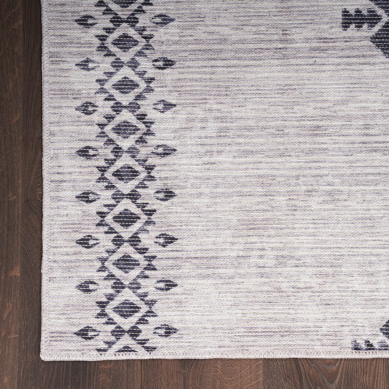 New Concept Washables Machine Washable Series 1 Indoor only Geometric Area Rug - 4' x 6' - Charcoal - Rectangle