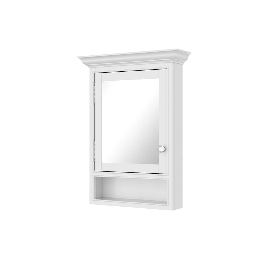 Topcraft White Vintage Wall Mounted Mirror Cabinet with External Shelves - 24*32