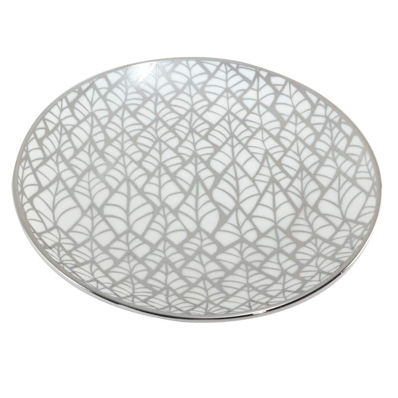 Certified International Mosaic Silver Plated 6" Luncheion/Canape Plates Set of 6 Assorted Designs - 6-inch