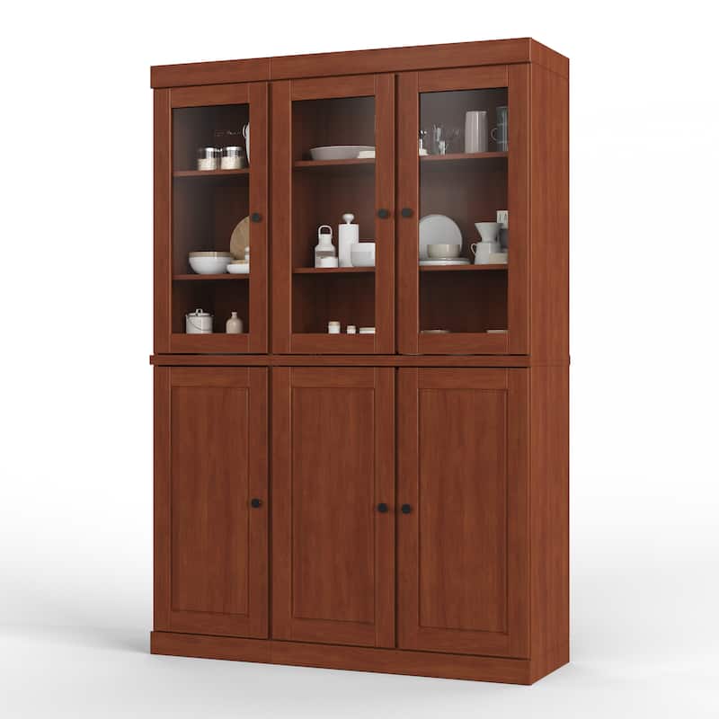 Palace Imports 100% Solid Wood 48.5" China Pantry Cabinet with Solid or Clear Glass Doors and Adjustable Shelves - 48.5" x 71.5"