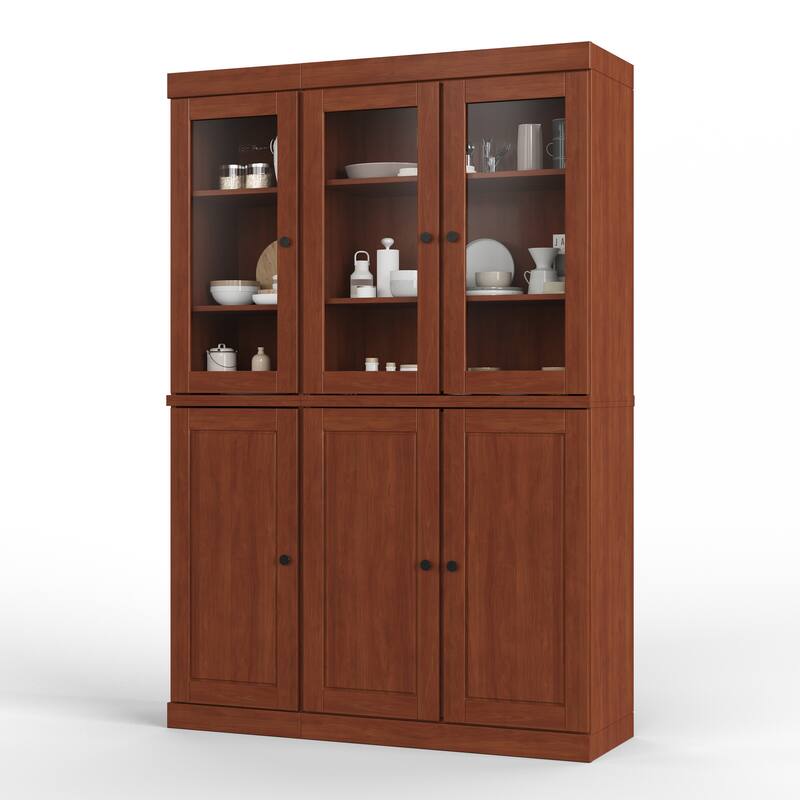 Palace Imports 100% Solid Wood Pantry China Cabinet, Raised Panel & Clear Glass Doors, 48.5" Wide, 71.5" Tall - 48.5" x 71.5"