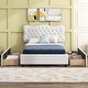 preview thumbnail 11 of 30, Queen Size PU Leather Upholstered Platform Bed with 4 Drawers
