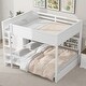 preview thumbnail 1 of 13, Queen Over Queen Bunk Bed with Storage Cabinets and USB Ports, White White