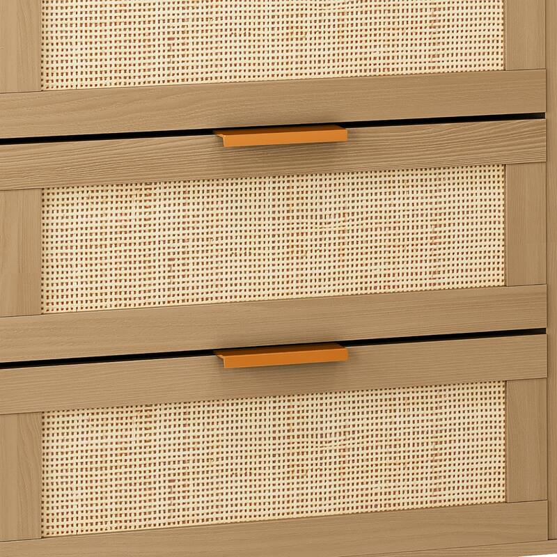 6 Drawer Rattan Dresser Chest with Drawers, Dressers Chest of Drawers