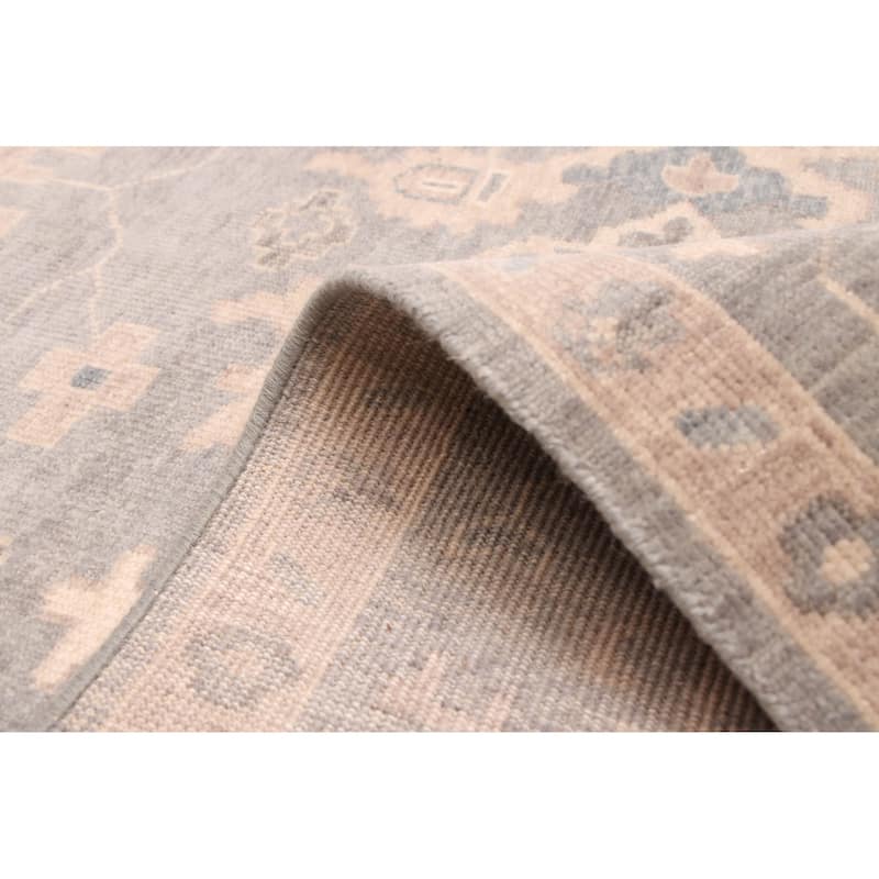 ECARPETGALLERY Hand-knotted Modern Oushak Grey Wool Rug - 8'11 x 12'1