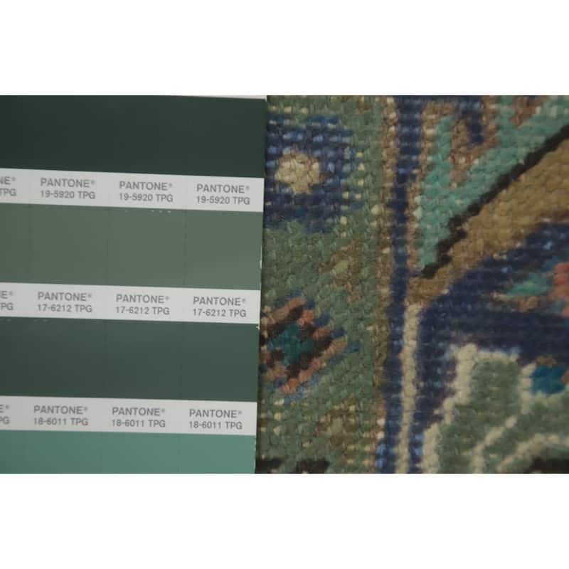 Hand Knotted Oriental 100% Wool Carpet Traditional Floral Green Tabriz Area Rug - 6' 0'' X 4' 6''