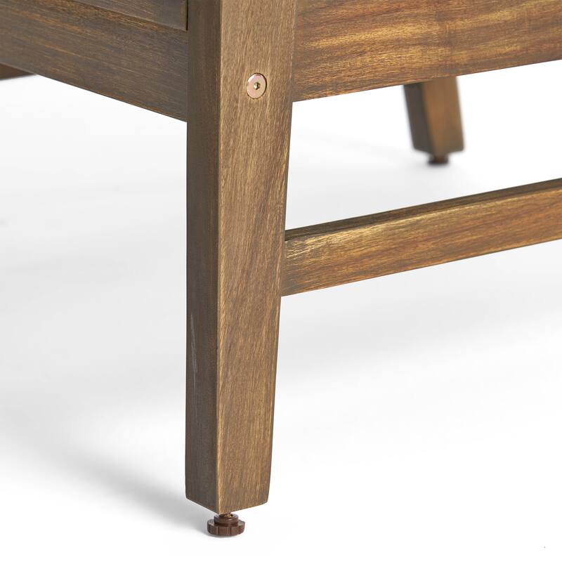 Kourtney Outdoor 4-seater Wood Chat Set with Fire Table by Christopher Knight Home