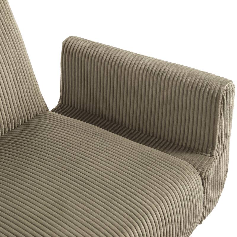73" W Upholstered Corduroy Convertible Sleeper Sofa Bed with Pillows