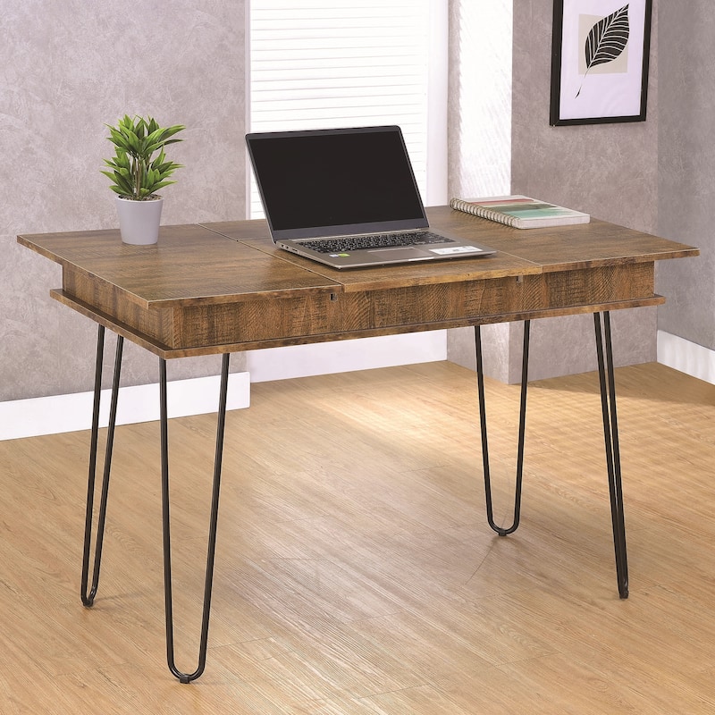 Industrial Design Home Office Desk with Flip Top Storage