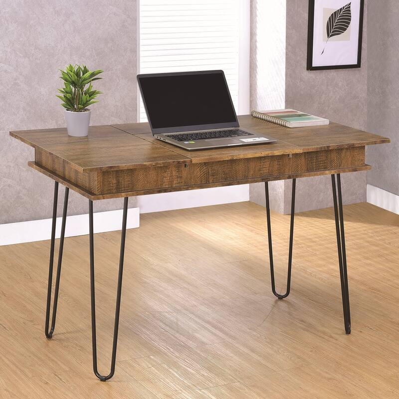 Industrial Design Office Computer Writing Desk with Flip Top Storage