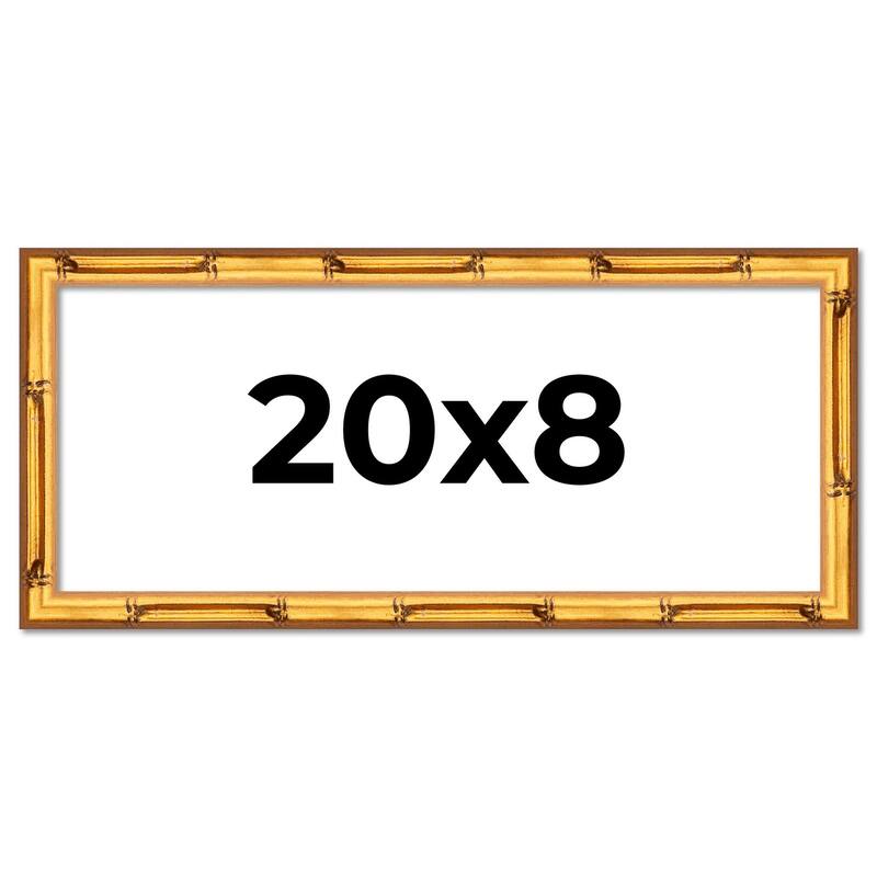 20x8 Frame Gold Bamboo Picture Frame Modern Photo Frame Includes UV Acrylic Shatter Guard Front Acid Free Foam Backing Board