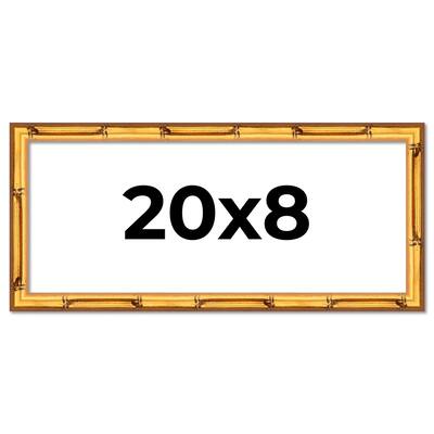 20x8 Frame Gold Bamboo Picture Frame Modern Photo Frame Includes UV Acrylic Shatter Guard Front Acid Free Foam Backing Board