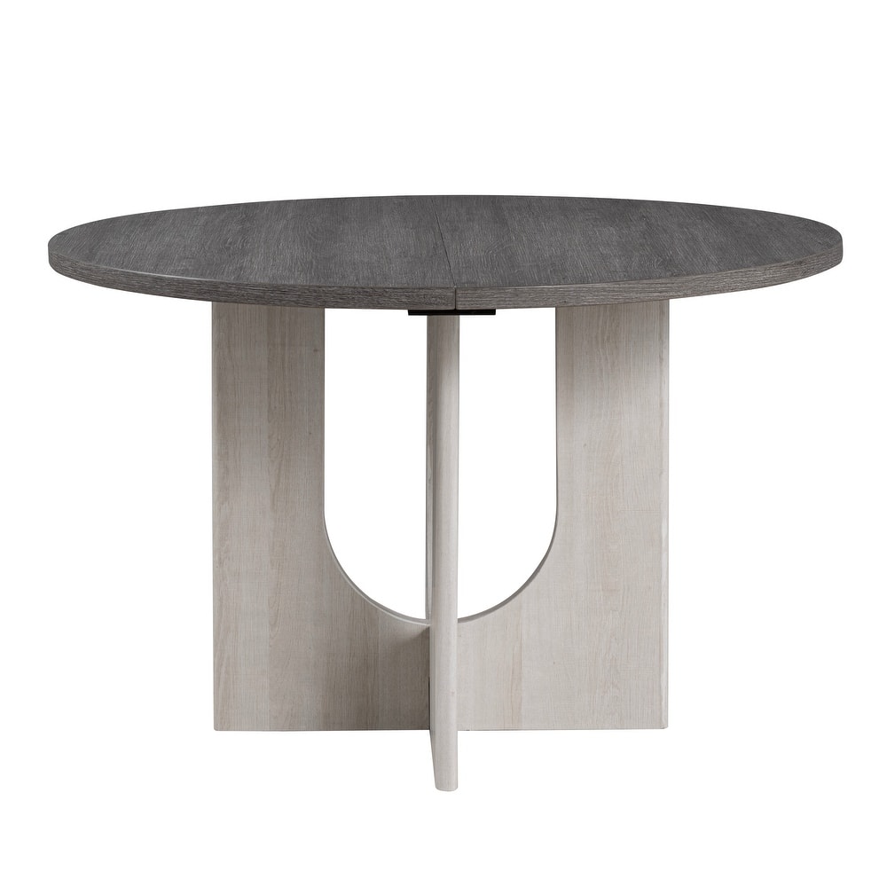 247 Shop At Home Briven Modern 47-inch Solid Wood Grey Round Compact Dining Table