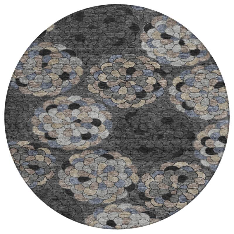 Machine Washable Indoor/ Outdoor Mosaic Cluster Chantille Rug