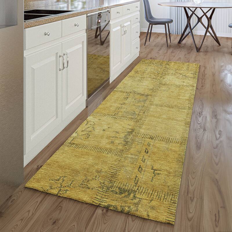 Premium Washable Super Soft Viintage Traditional Mayfield Rug - Gold - 2' 3" x 7' 6" - Runner
