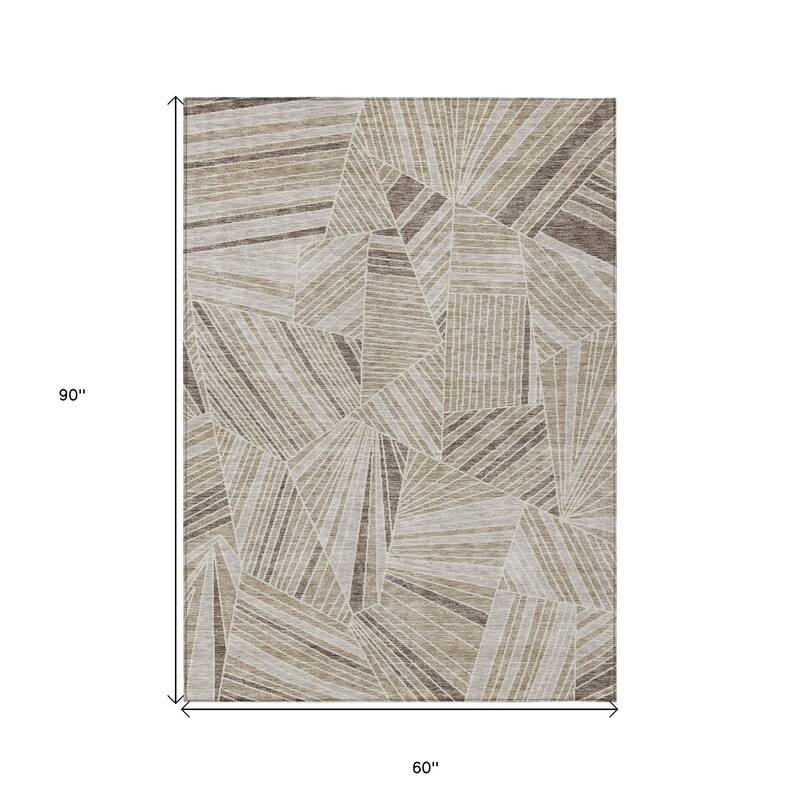 HomeRoots Geometric Transitional Rectangle Outdoor Rug
