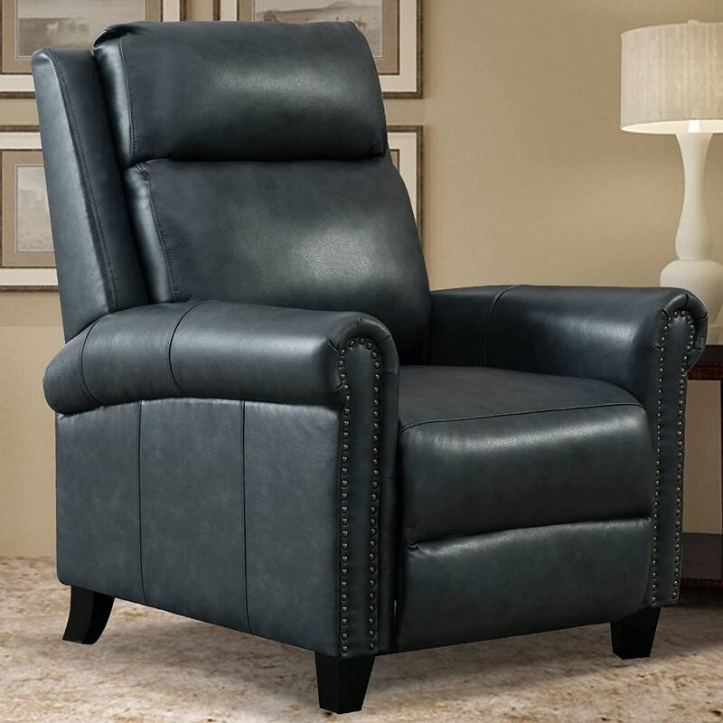 Genuine Leather Adjustable Single Sofa with Comfortable Arms and Back for Living Room